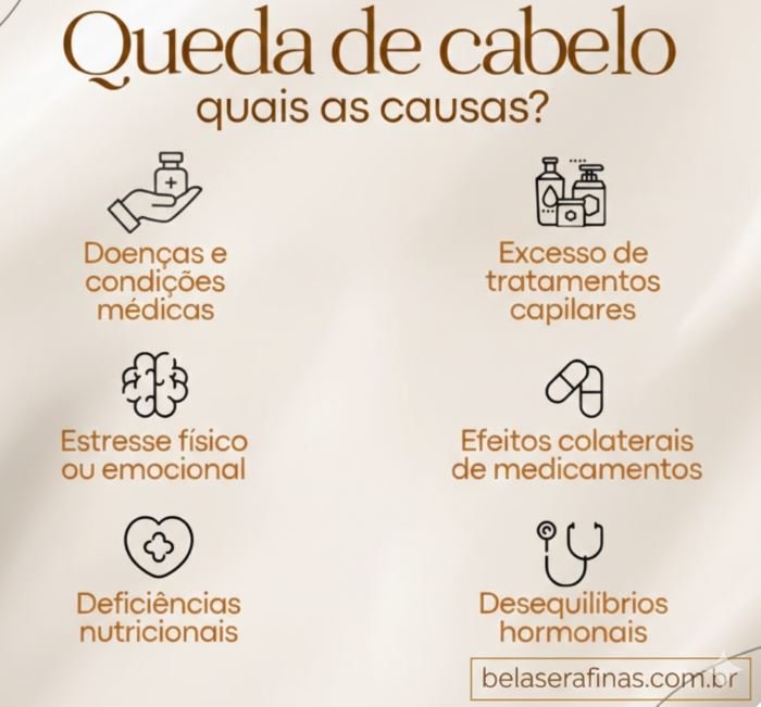 Queda de cabelo feminino: minha experiência real com alopecia, quais vitaminas tomar? um guia visual que detalha as seis principais causas da queda de cabelo.webp