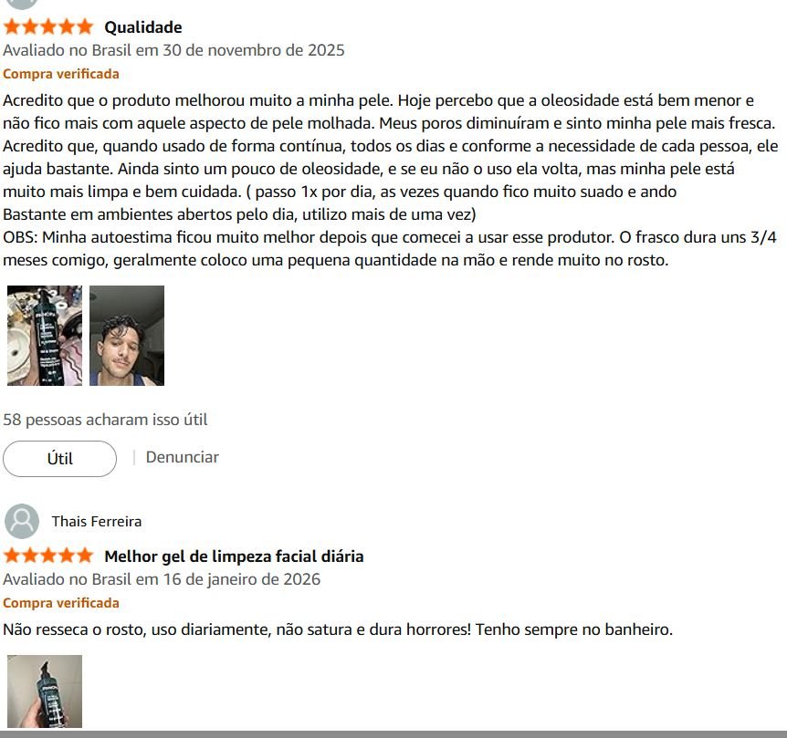 Gel de Limpeza Facial com Ácido Salicílico + Glicerina (Amazon): pele mais limpa e oleosidade controlada? am34
