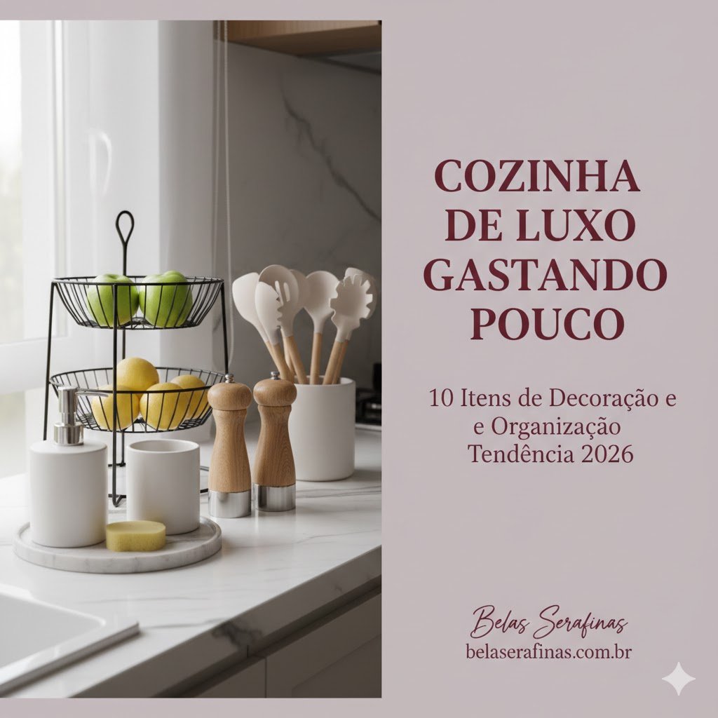 Cozinha de Luxo Gastando Pouco: 10 Achadinhos da Amazon que são Tendência em 2026 Decoração de cozinha de luxo com potes de bambu e organizadores da Amazon