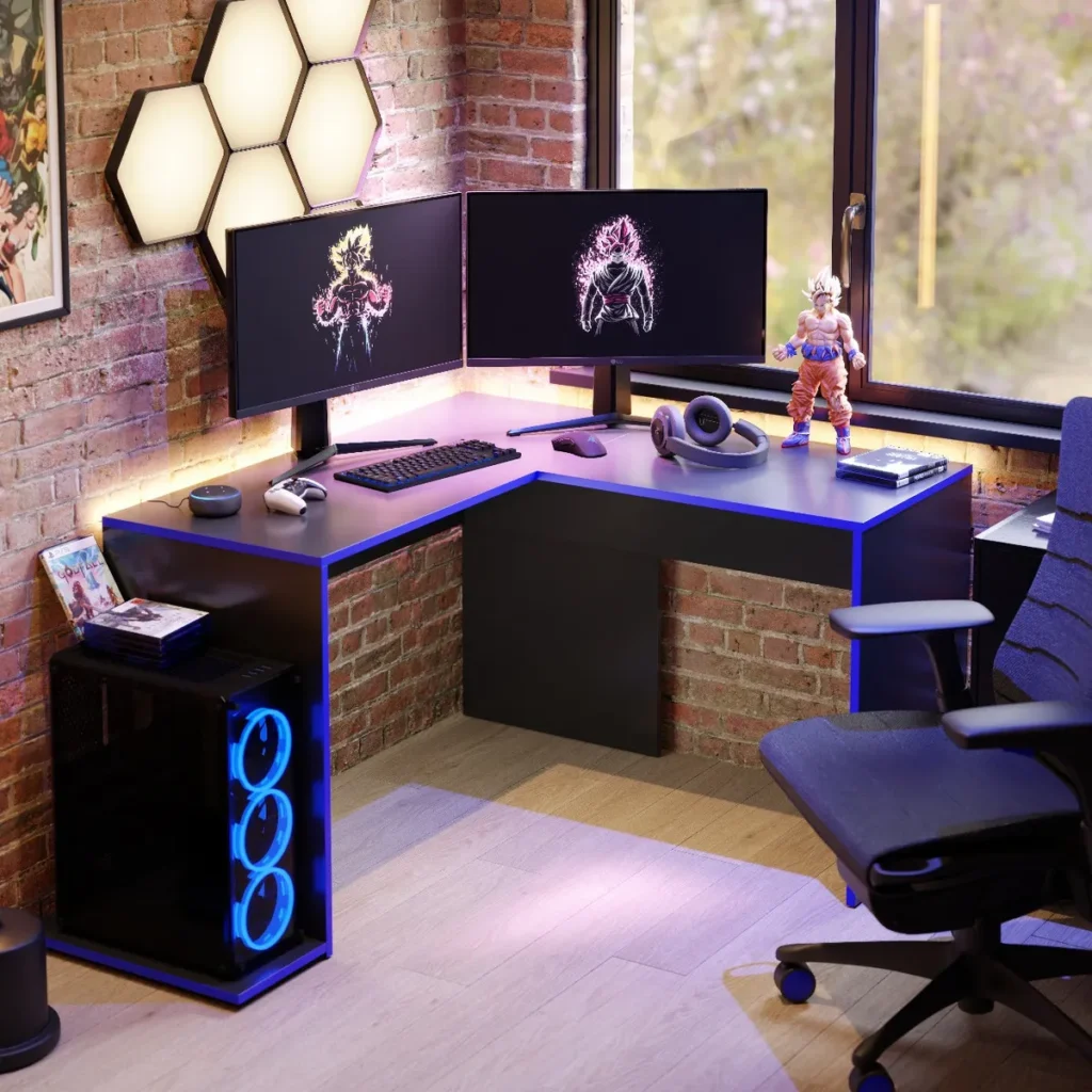 Mesa Escrivaninha Gamer Azul mesaazul