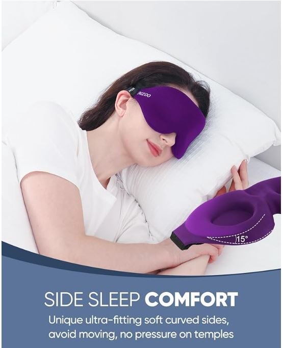 mzoo luxury sleep eye mask for side sleeper men women
